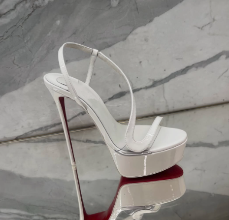 Luxury Lifestyle - Sandales à plateforme en cuir métallisé,
